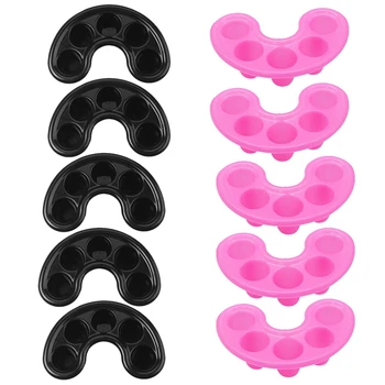 

10 Pcs Manicure Bowl, Nail Soaking Tray Bowl for Art, Polishing, Remover, Treatment - Manicure Spa Tool (Black+Pink)