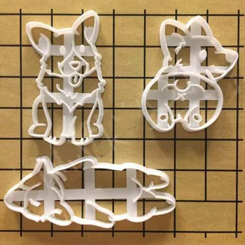 

3 Type Cute Dog Bakeware Tool Shaped Kitchenware Cutters DIY Mold Cookie 3Pcs/set