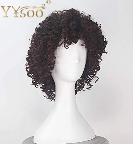 YYsoo косплей парик короткие Кудрявые каштановые волосы девушка дикая Saucerman Хэллоуин костюм парик