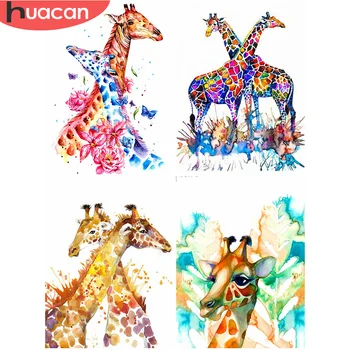 

HUACAN New Arrival Diamond Painting 5D Giraffe Full Square Diamond Art Mosaic Animal Embroidery Home Decor