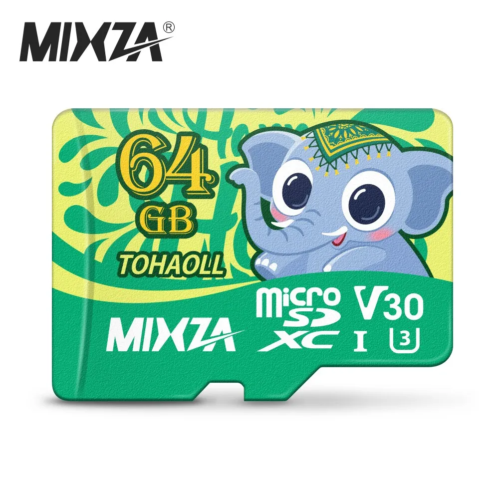 Карта памяти MIXZA Elephant, 256 ГБ, 128 ГБ, 64 ГБ, U3, 80 МБ/с./с, 32 ГБ, Micro sd карта, класс 10, UHS-1, флеш-карта, память Microsd, TF/sd карта s - Емкость: 64GB U3