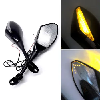 

Motorcycle Modified Mirror Integrated Rearview Mirrors Stylish Motorcycle Rearview Mirror LED Turn Signal Light Double Lamp