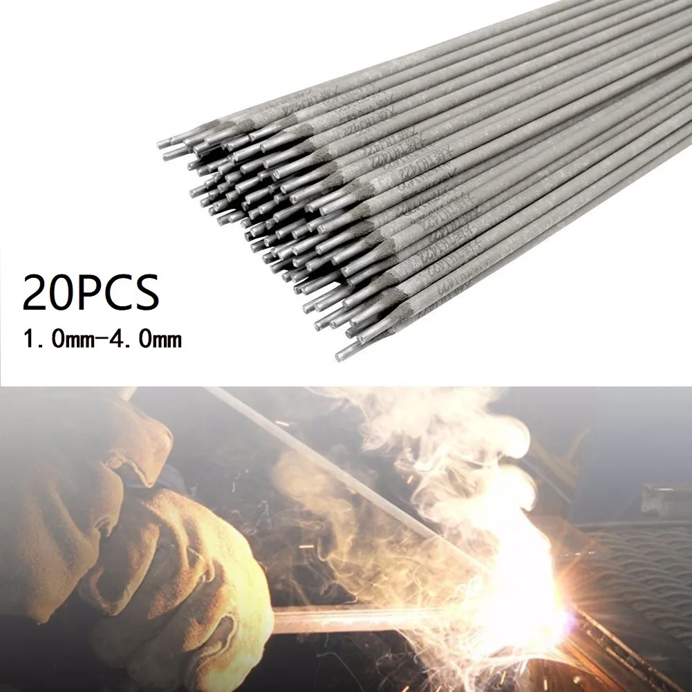 20pcs 304 Stainless Steel Electric Welding Rod Electrode A102 Solder Wires 1.0mm-4.0mm Weld Tool Electrode Ultra Fine Electrode