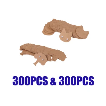 

Cat &Tree Shape Kraft Paper Jewellery Earring Display Tags Cards 600Pcs