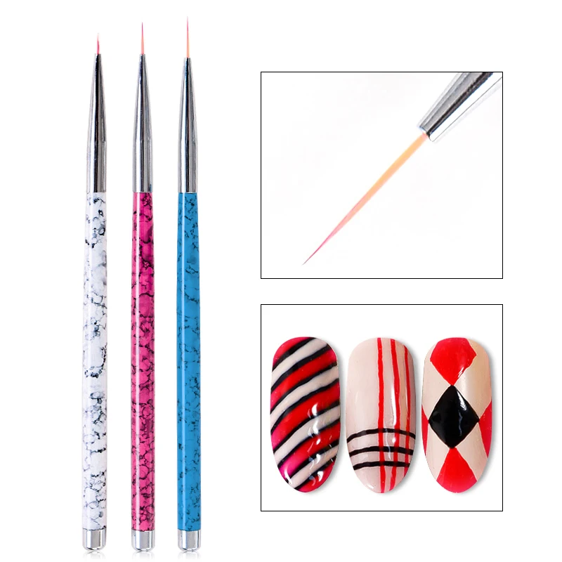 Nail Brush For Manicure Gel Fiber Hair Art Gradient Polish Painting Drawing Pen Point Nails Design | Красота и здоровье