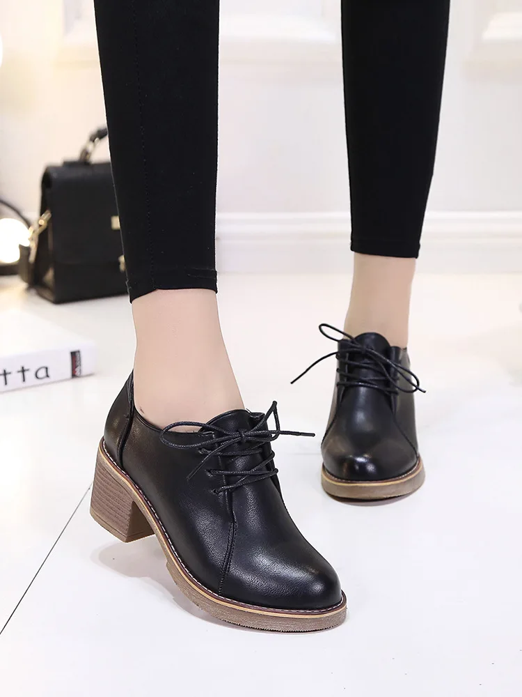 

Small Short Boots Women's 2018 WOMEN'S Shoes Boots New Style High-Heel Autumn Versatile Korean-style CHIC Martin Boots Chunky He