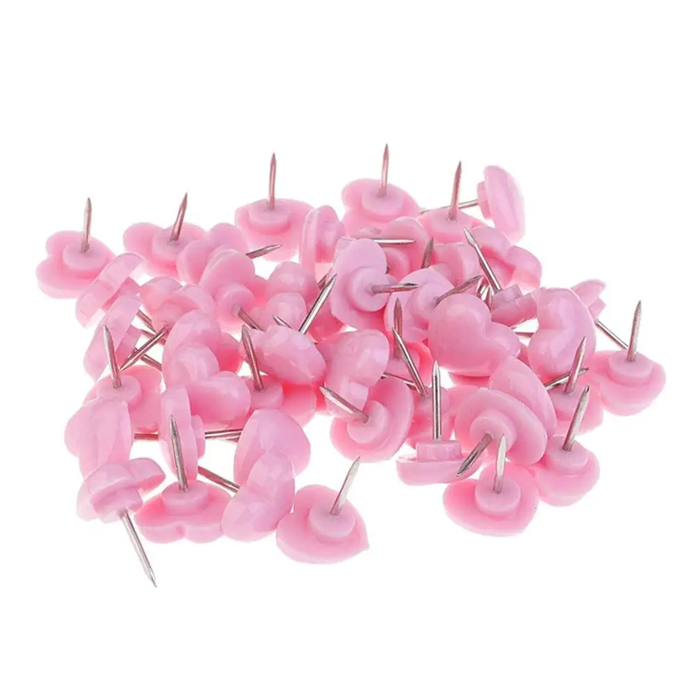 50 шт. декоративные thumbtacks в форме сердца, пластиковые качественные цветные штифты, нажимные штифты, пробковые, для офиса, школы, доски, доступ I0N4