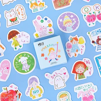 

45 Pcs/set Kawaii Journal Stickers Cute Cartoon Animal Stickers Scrapbooking Diary Decorative Stationery Paper Stickers