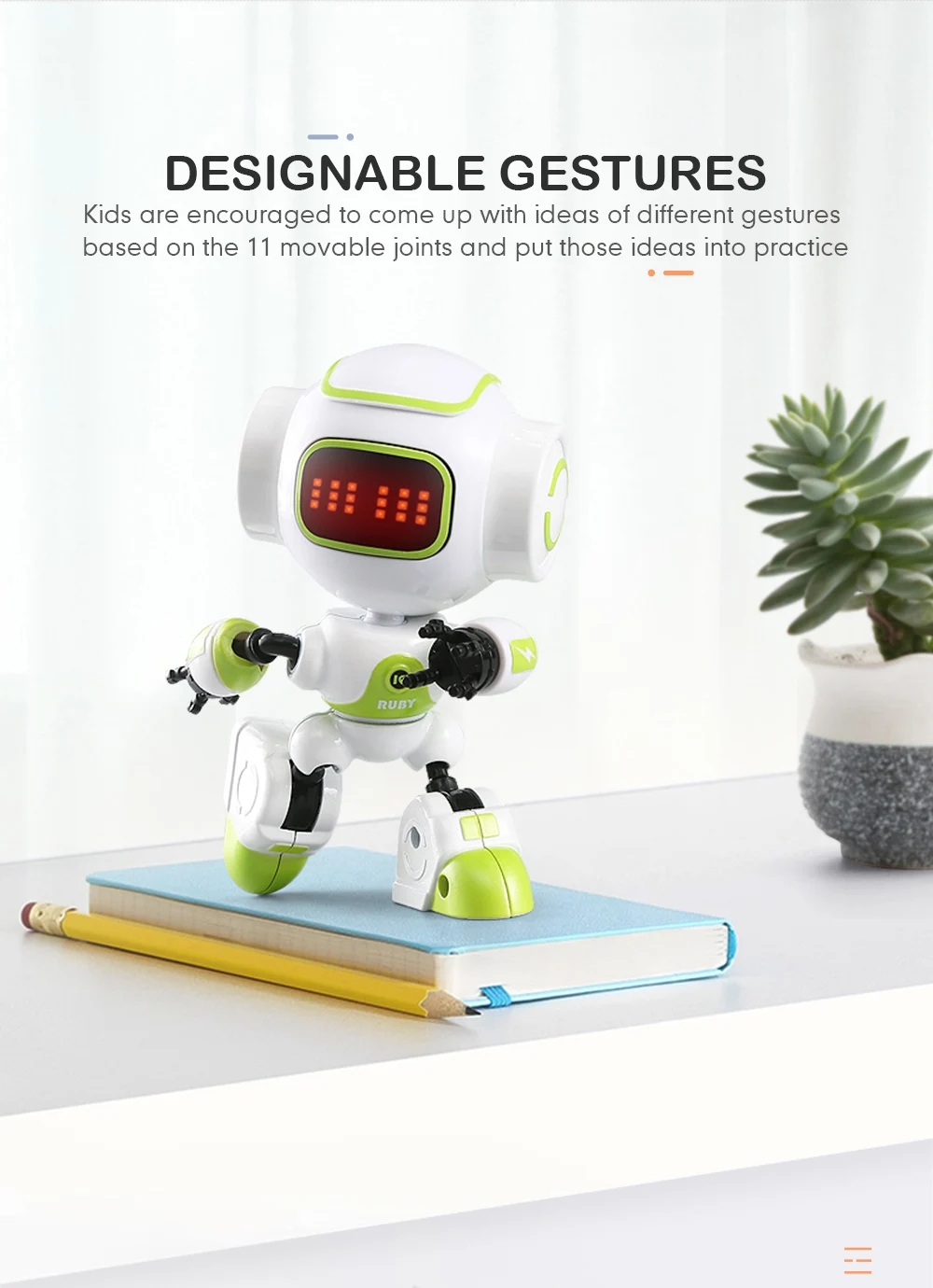 Мини Робот JJRC R8 RUKE/R9 рубиновое сенсорное управление DIY жесты мини умный