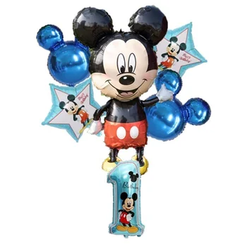 

6pcs 32inch Number One Ballons Large Pink Minnie Mickey Foil Balloons Birthday Party Decorations Kids Baby Shower Boy Girl Toys