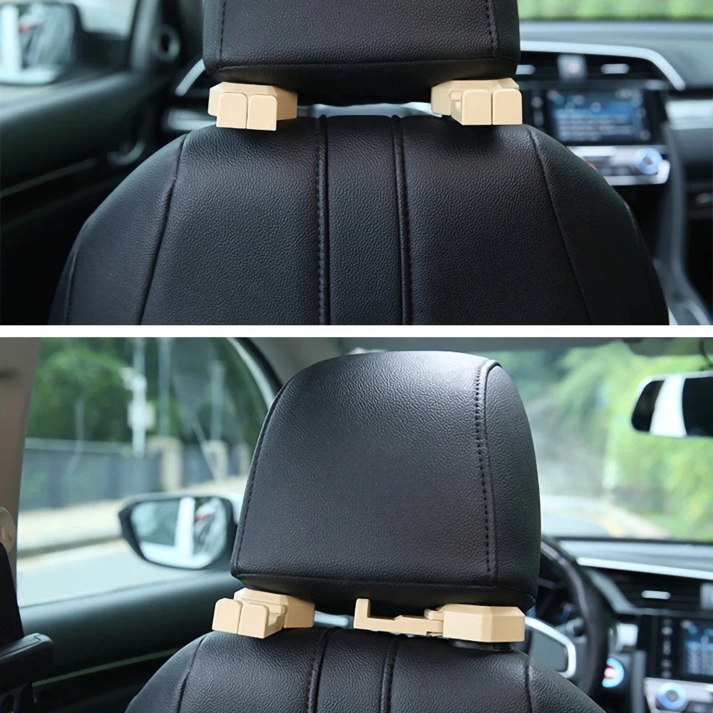 Car Back Seat Headrest Holder Auto Hanger Hooks Clip for Purse Bag Cloth Grocery Automobile Interior Accessories