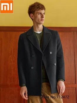 

Xiaomi Men Loose Warm Wool Blends Long Coat Winter Fashion Office Camel Coat Overcoat Slim Fit Jacket Windbreaker