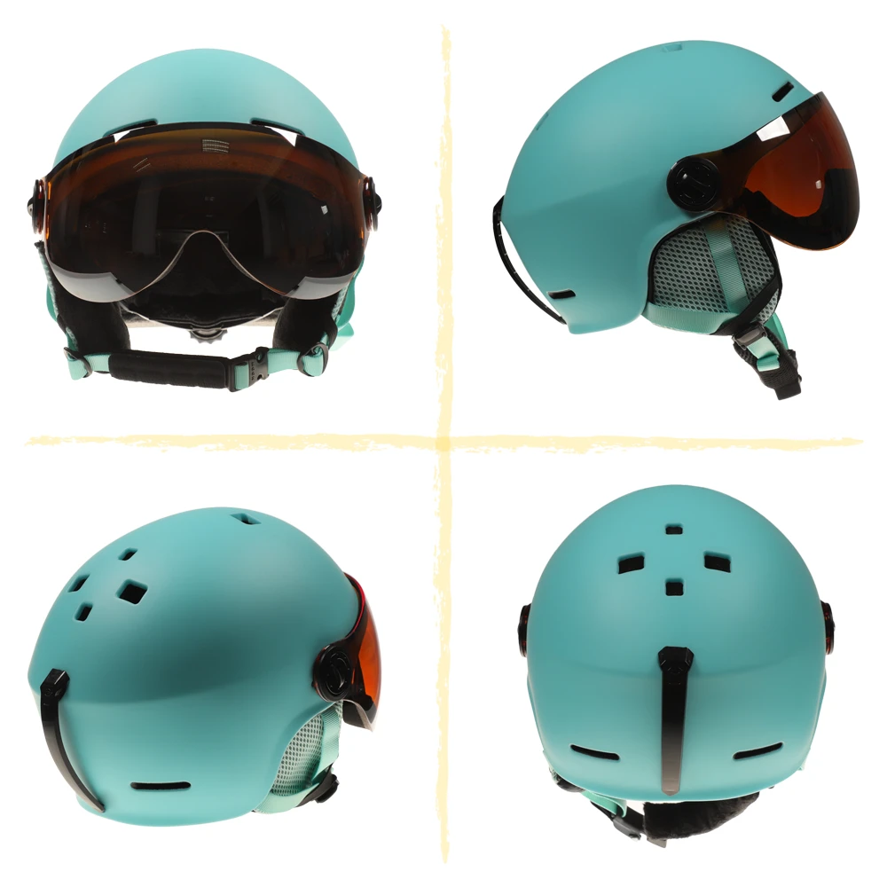 Мужской и женский лыжный шлем для сноуборда PC+ EPS наушник, защитные очки для катания на лыжах, профессиональный лыжный шлем для снежных видов спорта, шлем для сноуборда