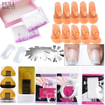

Nail Set Nail Art Fiberglass Extension Tip Gel Polish Extension Forms Manicure Tools Set Kit False Nail Practice Tools CH1602