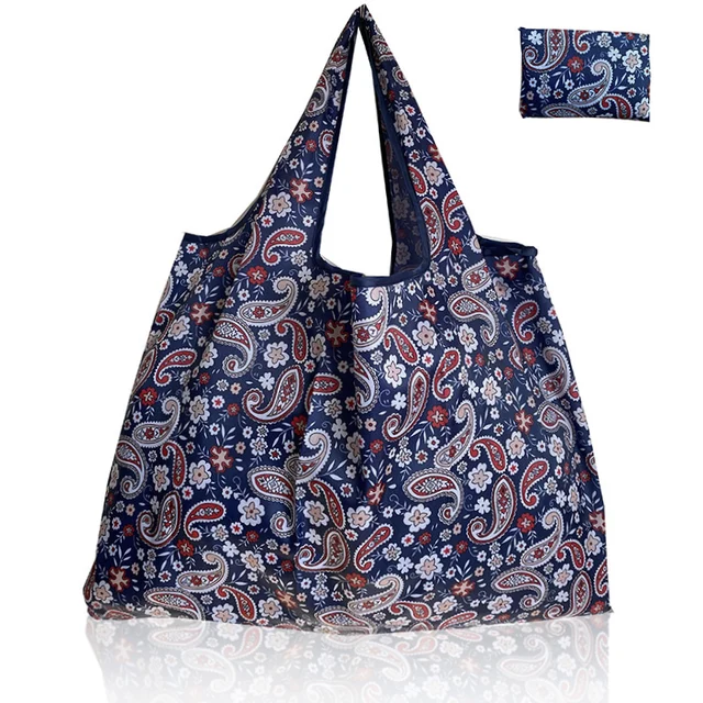 Foldable Shopping Bag Reusable Grocery Bag Tear-Proof Nylon Bag Suitable For Grocery Recycling Gift Bag Large 22032