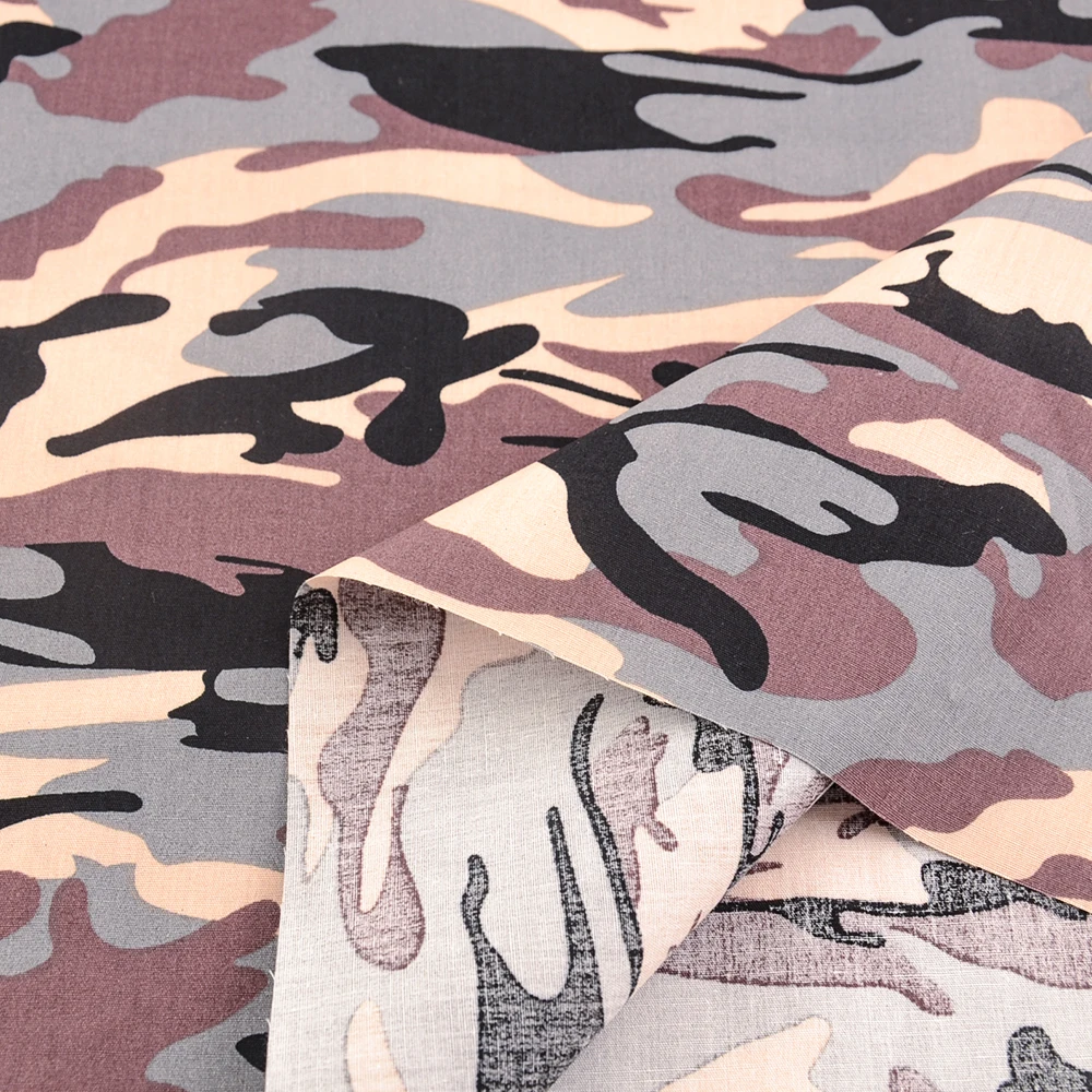 Camouflage Poplin Cotton Cloth Printed Quilt Canvas Fabrics For Bags Sewing Apparel Accessories Dress Needlework Per Meter Yards