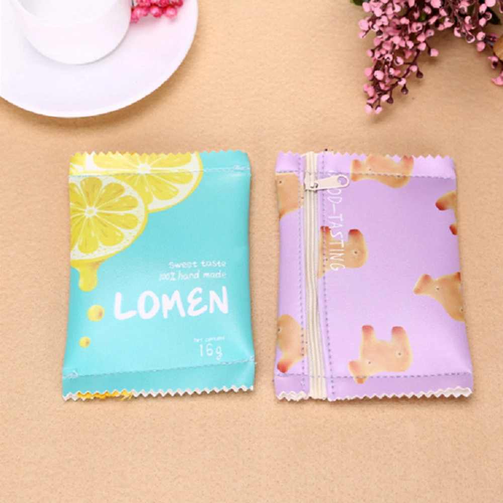 Wallet Female Zipper Wallets Girls Multiple Styl Creative Candy Snacks Coin Purse PU Leather Zipper Ladies Handbags Carteira 815