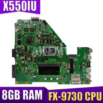 

X550IU RX460/4G Graphics card + DDR4-FX-9730P CPU 8GB RAM Laptop mainboard For ASUS X550I X550IK X550IU Notebook motherboard