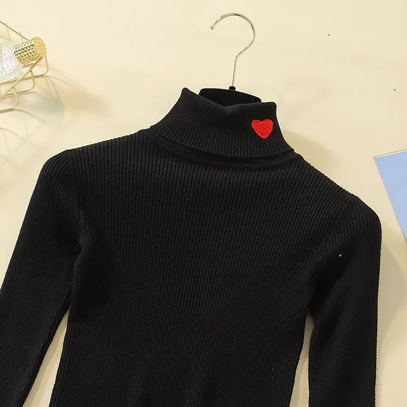 Autumn Winter Turtleneck Sweater Women Long Sleeve Embroidery Slim Elasticity Knitted Women Pullover Sweater 2019 Ladies Tops (31)