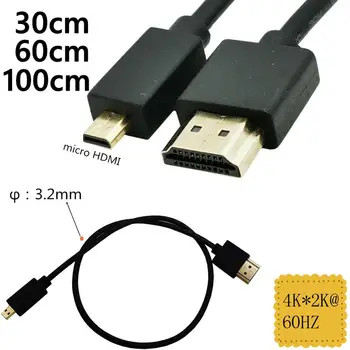 

OD 3.2mm Super Soft HDMI 2.0 male to Micro HDMI male Thin Cable 2k 4k hd @60hz Light-weight Portable