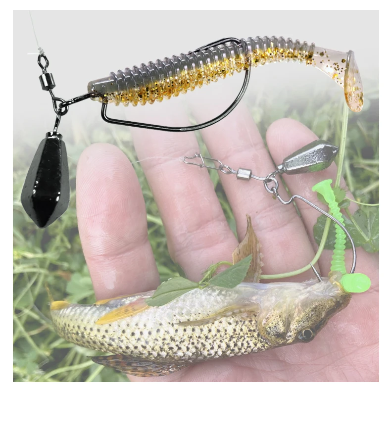 Thkfish 1 pack Offset Hooks with Weight 5g 7g 10g 14g Wide Crank