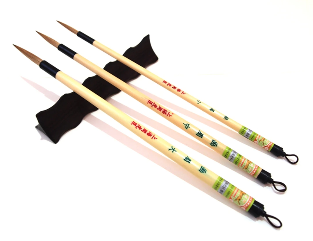 A Set 4 Pcs Chinese Calligraphy Painting  Sumi-e Gongbi  Any Lines Detail Brush 