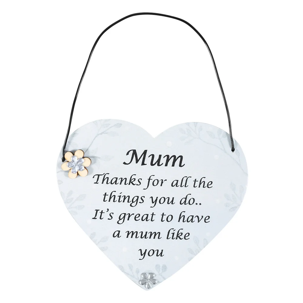 

1 Pc Wooden Plaque Delicate Heart Shape Fashion Mother Day Gift Hanging Pendant Hanging Plaque Mother Day Plaque for Ladie