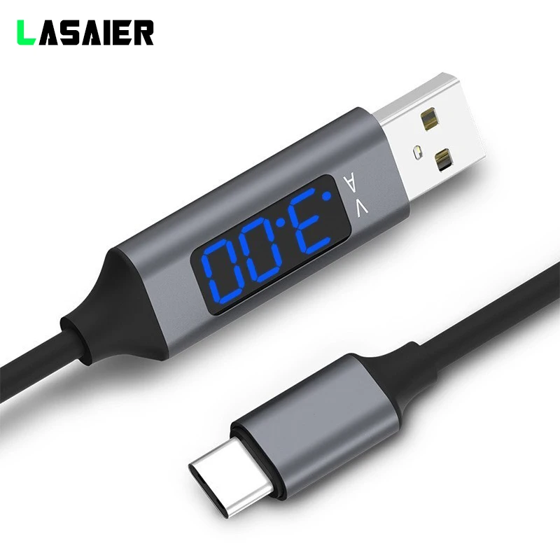 Кабель Micro USB 3,0 type-C для быстрой зарядки, 1 м, отображение напряжения и тока, кабели для синхронизации данных и USB-C для Xiaomi A1 huawei samsung S9