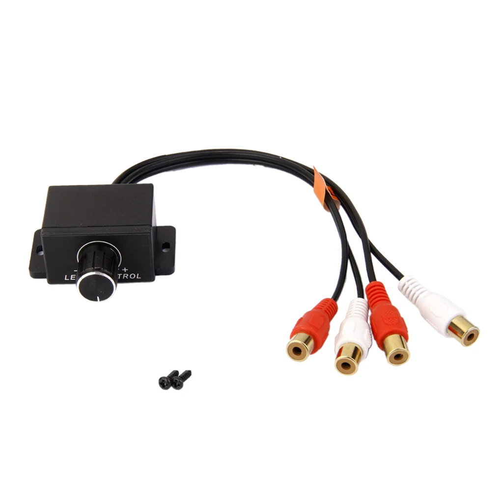 Car Amplifier Bass Remote Level Volume Control Knob Stereo RCA Input&Output