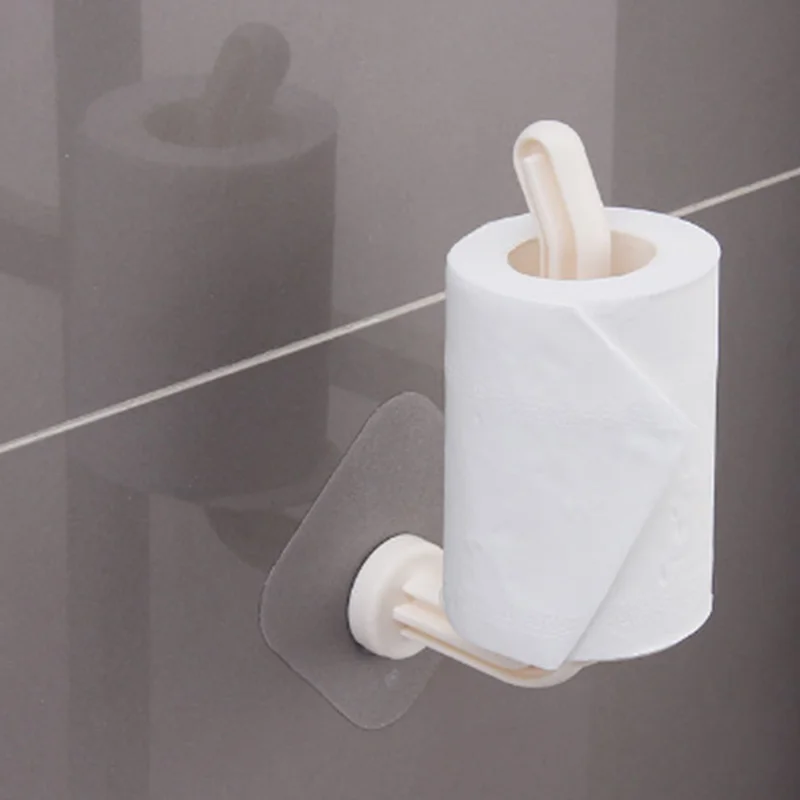 1Pcs Seamless Sucker Free Of Punch Tissue Holder Perforated Roll Paper Holder Towel Hanging Rack For Bathroom Toilet Accessories