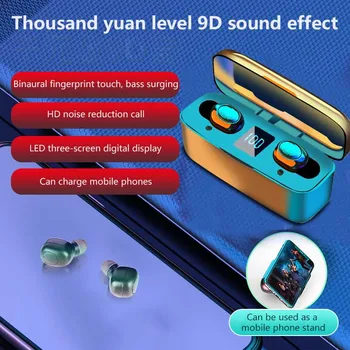 

TWS Wireless Bluetooth 5.0 Earphone with Mic Sports Waterproof Wireless Headphones Headsets Music game Earbuds For smart phone