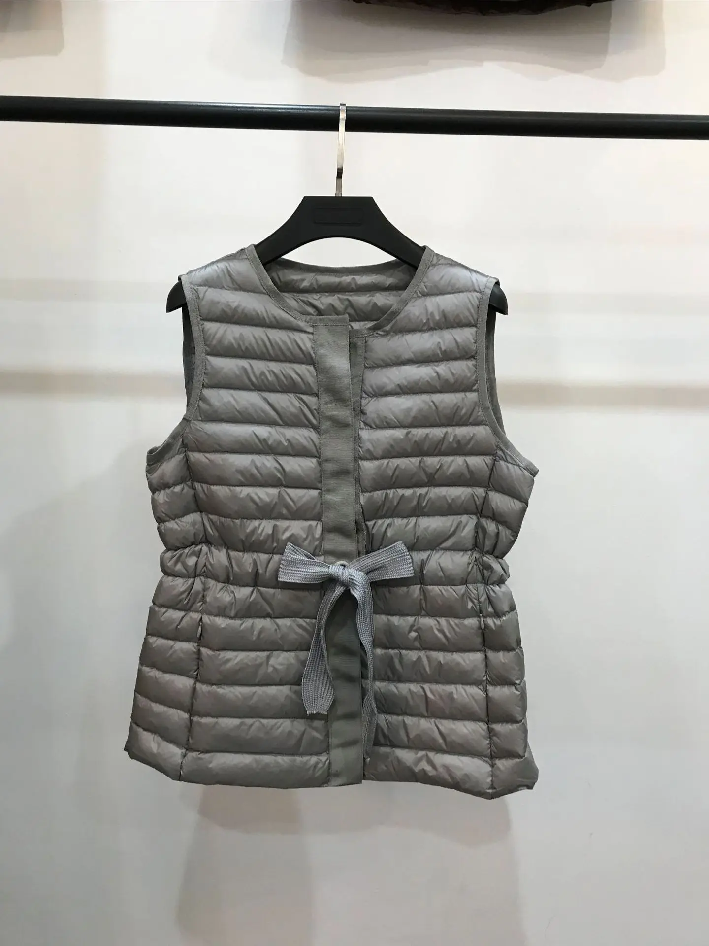 Cross Border WOMEN'S Dress New Style Foreign Trade Export Hot Selling for High Grade Pull-belt Thin down Jacket Waistcoat