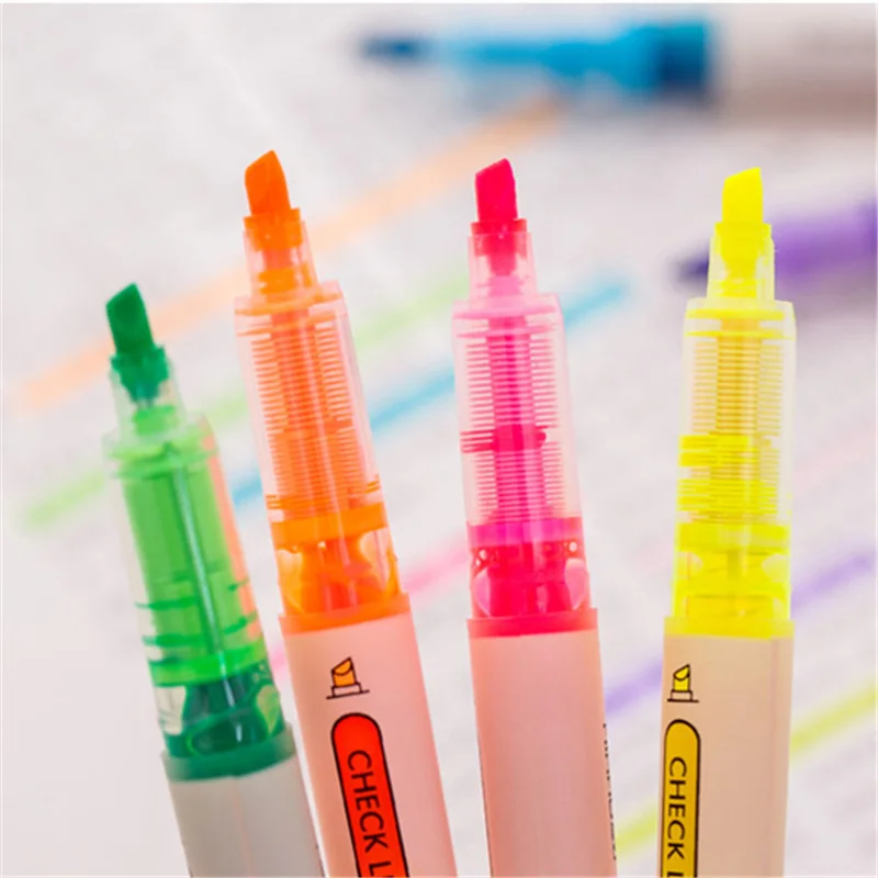 Highlighter Marker Highlighter Pen Straight Liquid Highlighter 6 Colors Choose