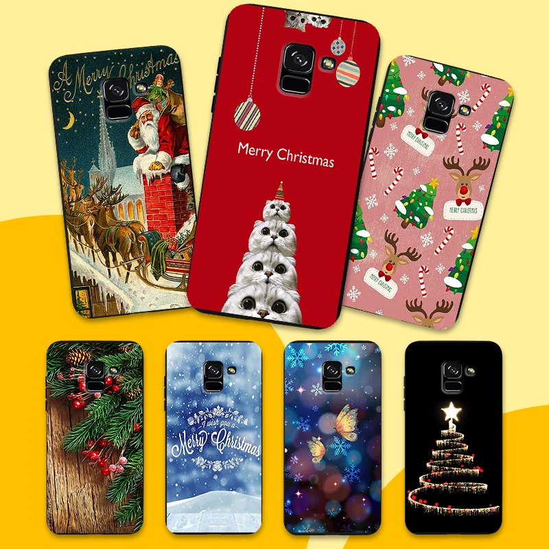 Protective Cover for Samsung Galaxy A3 A5 A7 2015 2016 2017 2018 Slim TPU Christmas Mobile Phone Case For A8+ Flexible Gel Funda |