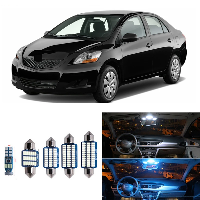 8Pcs Car LED Bulbs Festoon-31MM T10 Led Interior Lights Kit For Toyota Yaris 2007-2011 Map Dome Trunk Lamps License Plate Light |