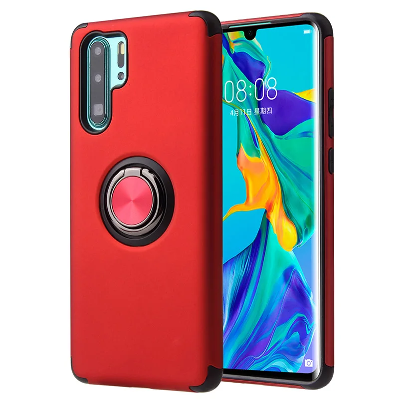 Супер противоударный силиконовый чехол с металлическим кольцом для huawei P30 Pro P30 Lite Автомобильный кронштейн Функция чехол для телефона чехол
