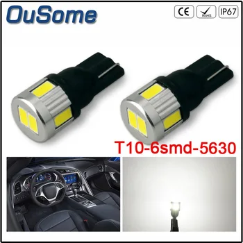 

6000K White 6SMD LED W5W T10 194 168 Led Parking Bulb Auto Wedge Clearance Lamp Bright License Light Bulbs