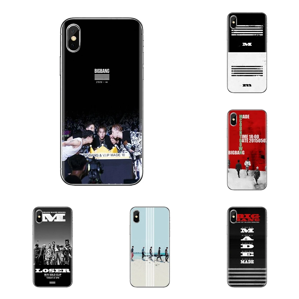 Для iPhone XS Max XR X 4 4S 5 5S 5C SE 6 6S 7 8 плюс samsung Galaxy J1 J3 J5 J7 A3 A5 силиконовый чехол KPOP BIGBANG с