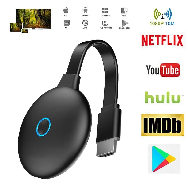 Беспроводной дисплей DongleWIFI Портативный Дисплей приемник HD HDMI донгл Miracast для Netflix iOS iPhone iPad/Mac/Android смартфон