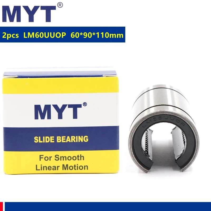 

2pcs MYT high precision LM60UUOP Linear bearings OpenLinear Bushing LM60OP 3d printer CNC parts LM60UU-OP 60x90x110 mm 60mm