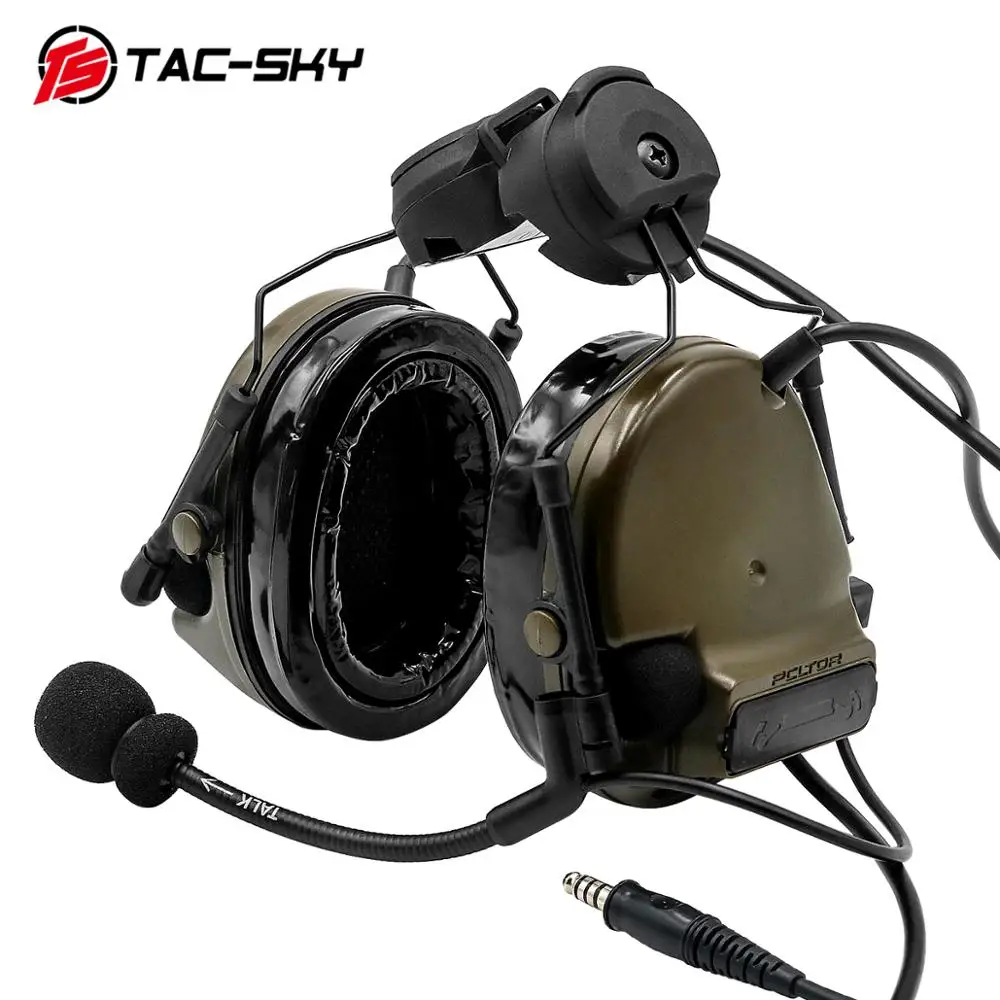 COMTAC TAC-SKY comtac iii шлем БЫСТРЫЙ трек кронштейн версия силиконовые наушники шумоподавление пикап тактическая гарнитура FG - Цвет: FG