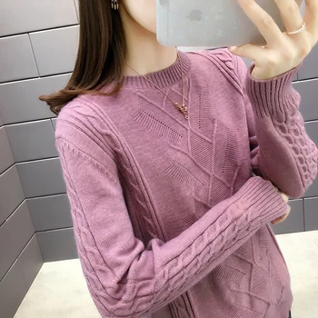 

Sweater Jumper Make New Women's Autumn/winter 9362 Diamond Twist Thickening Pullovers 44-2 Lines 3 Shelves On The Second Floor