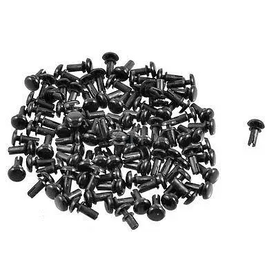 

100 Pcs PCB 6.5mm Push in Height Nylon Clips Fasteners Rivets Black