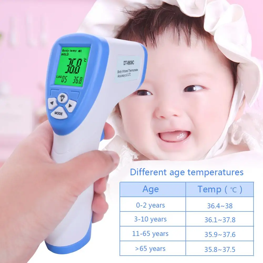 

Digital Thermometer Infrared Baby Adult Forehead Temperature Gun Non-contact Infrared Thermometer LCD Termometro Infravermelh