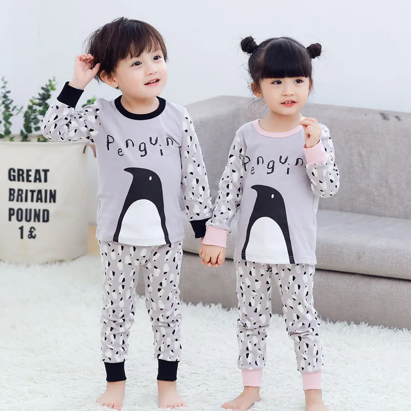 Kids Boys Girls Clothes Baby Pajamas Autumn Long Sleeve Set Cartoon Rabbit Unicorn Children's Sleepwear Winter Pyjamas Kids