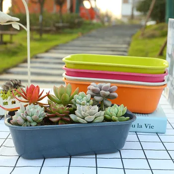 

Succulent Plant Flowerpot Office Desk Potted Plant Succulent Flowerpot Melamine Rectangular Basin