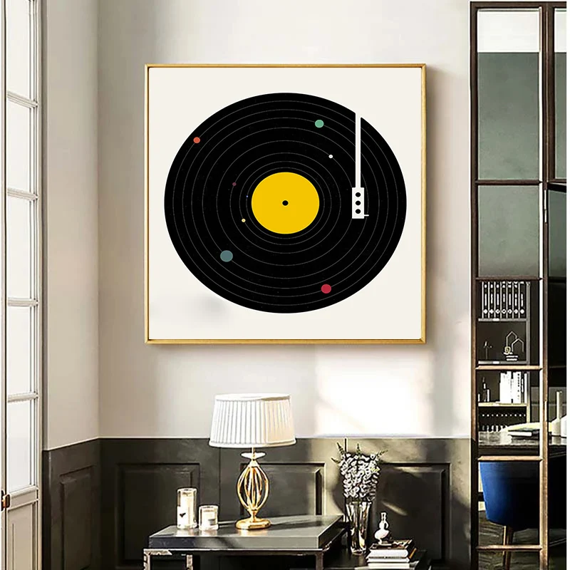 Nordic Vinyl Record Canvas Wall Art - Artistic Pod