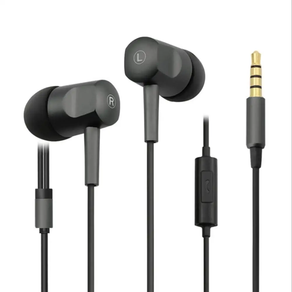 Stereo In-ear Earbuds Earphones Microphone Mic Earphone Volume Control Universal Headset for IPhone Samsung fone de ouvido - Цвет: Серый