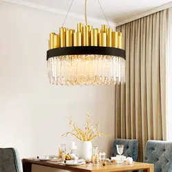 Скандинавский пост-современный золотой роскошный хрустальный подвесной светильник, люстра для ресторана, Подвесная лампа для гостиной