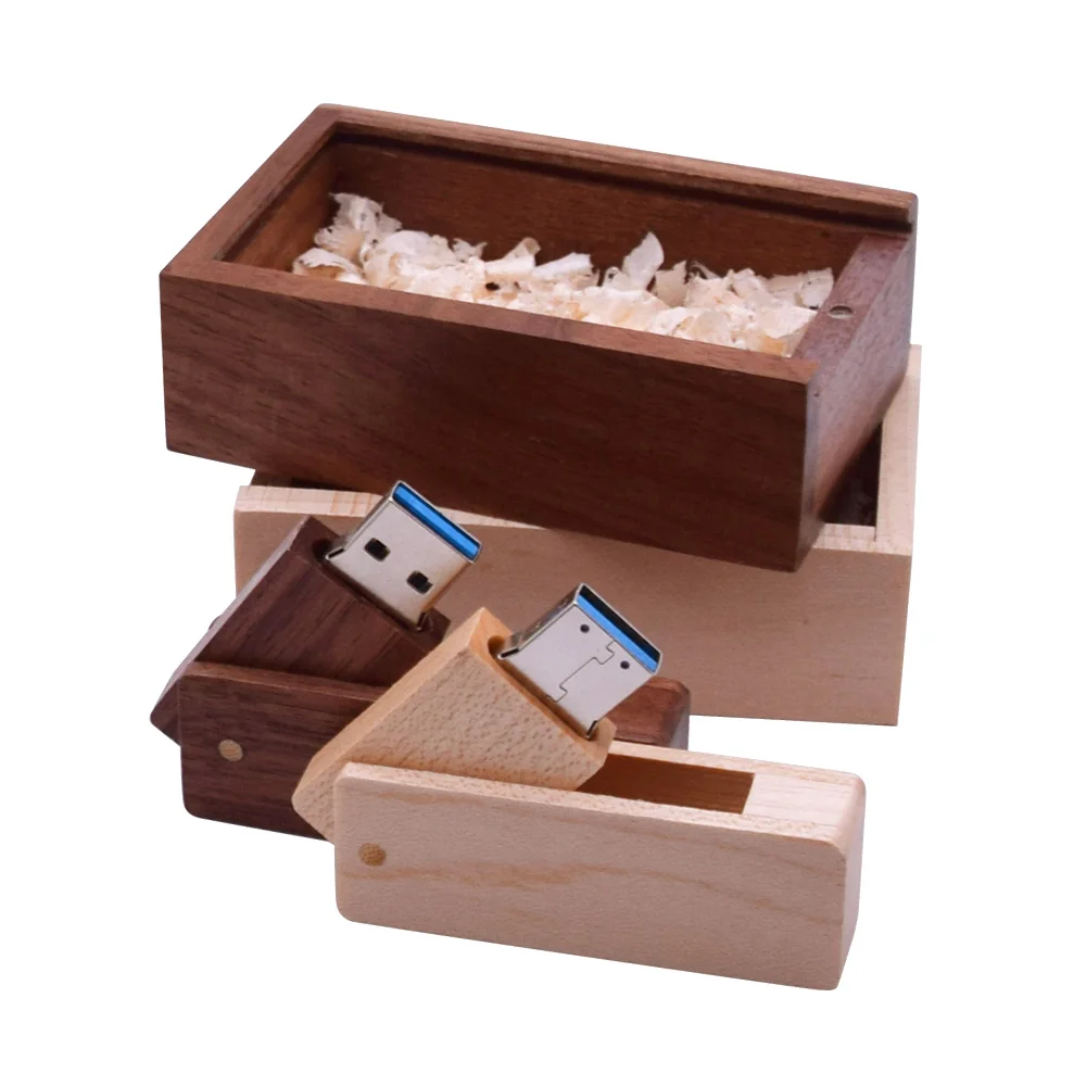 USB флеш накопитель 64 ГБ 3 0 + бокс из дерева 32 Гб реальная емкость 8 16 128 флешки|USB